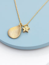 Next Treat Republic Personalised Matte Star and Drop Necklace with Initial - 47cm Chain- Buy online at McGrocer