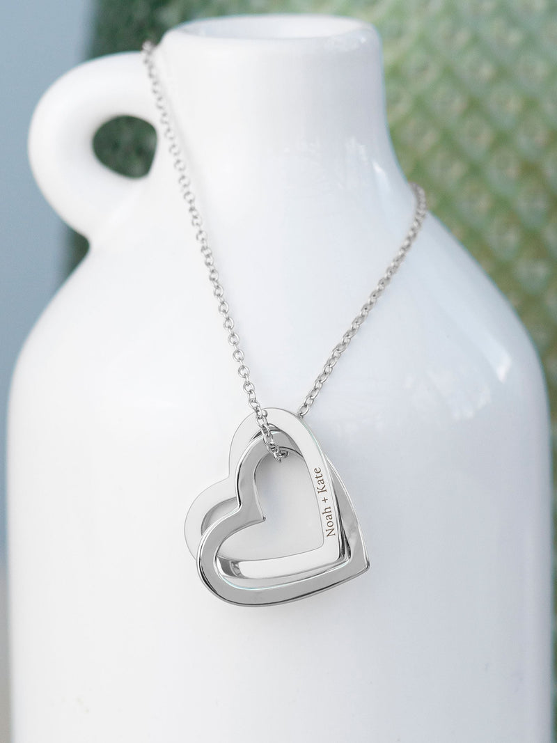 Treat Republic personalised entwined hearts necklace, imported from the UK
