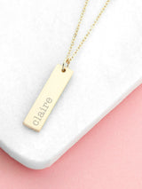 Next Treat Republic Personalised Statement Gold Plated Bar Necklace- Buy online at McGrocer