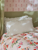 Next Cath Kidston Set of 2 Green Stripe Frill 100% Cotton Pillowcases- Buy online at McGrocer