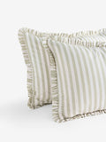 Cath Kidston set of 2 green stripe frill cotton pillowcases (British brand)