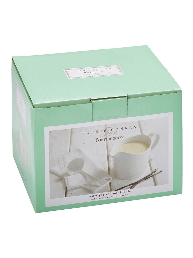 Sophie Conran white porcelain sauce jug and mini ladle set - British product