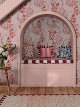 Next Cath Kidston Pink and Red Road Floral Wallpaper Sample A4- Buy online at McGrocer