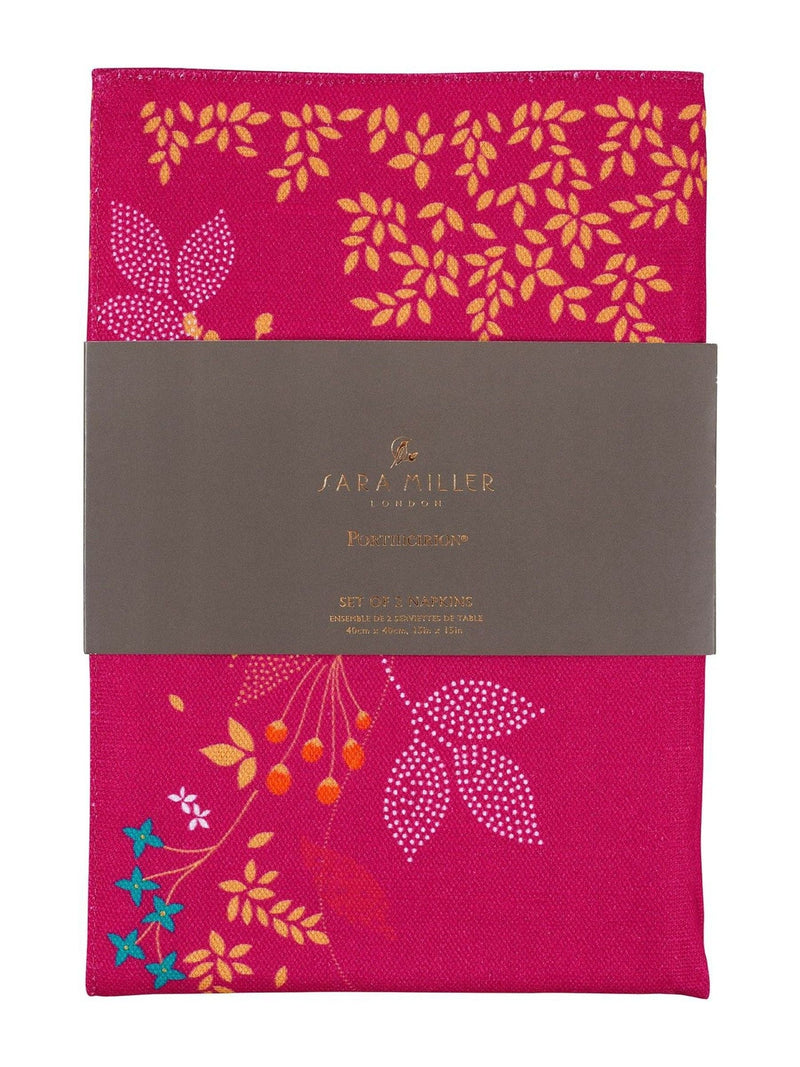 Sara Miller pink Chelsea birds napkins set of 4 - British product