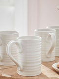 Sophie Conran tall white porcelain mugs set of 4, imported from the UK