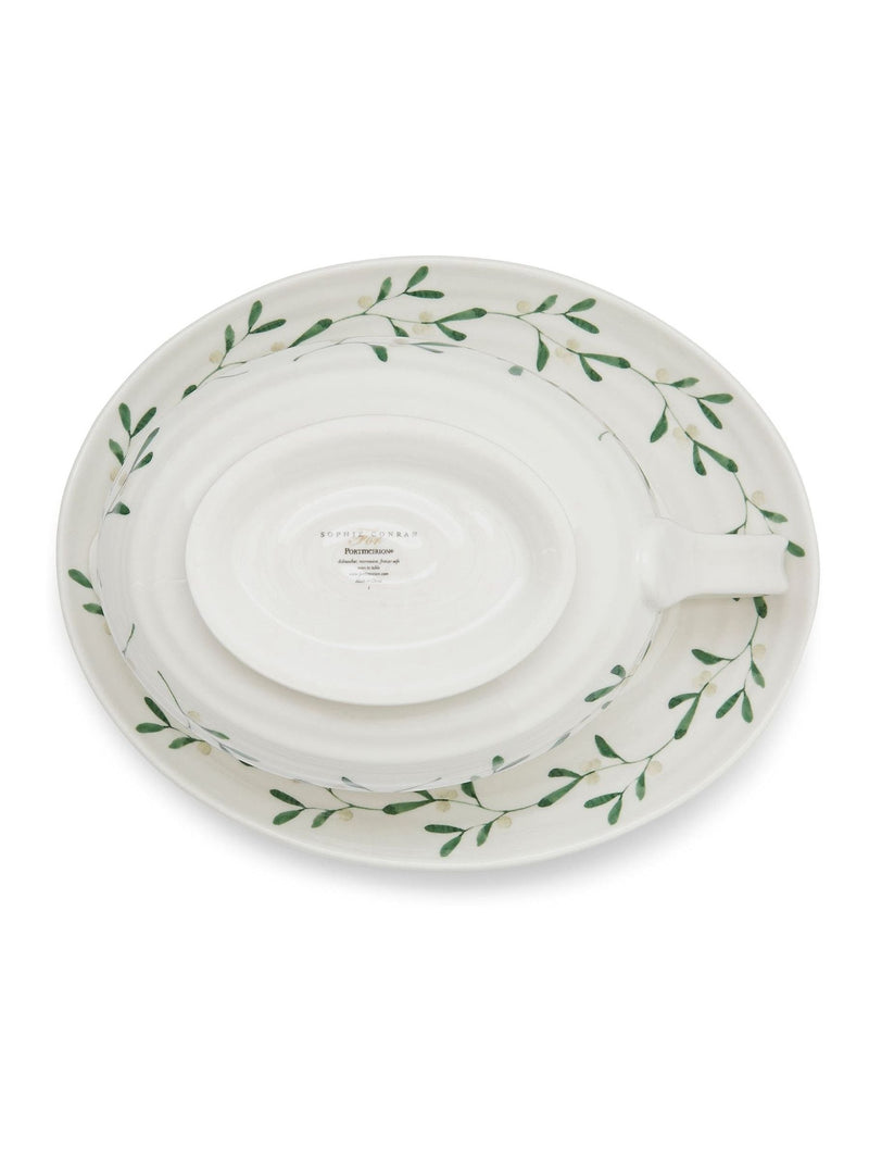 Sophie Conran Portmeirion white mistletoe sauce boat and stand (British brand)