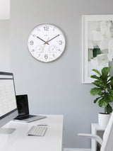 Next Acctim Komfort Chrome Thermo Hygro Wall Clock 305mm- Buy online at McGrocer