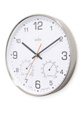 Acctim Chrome Komfort thermo hygro wall clock 30.5cm, UK version