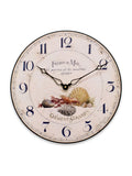 Brookpace Lascelles beige fruits de mer wall clock 36cm - British product