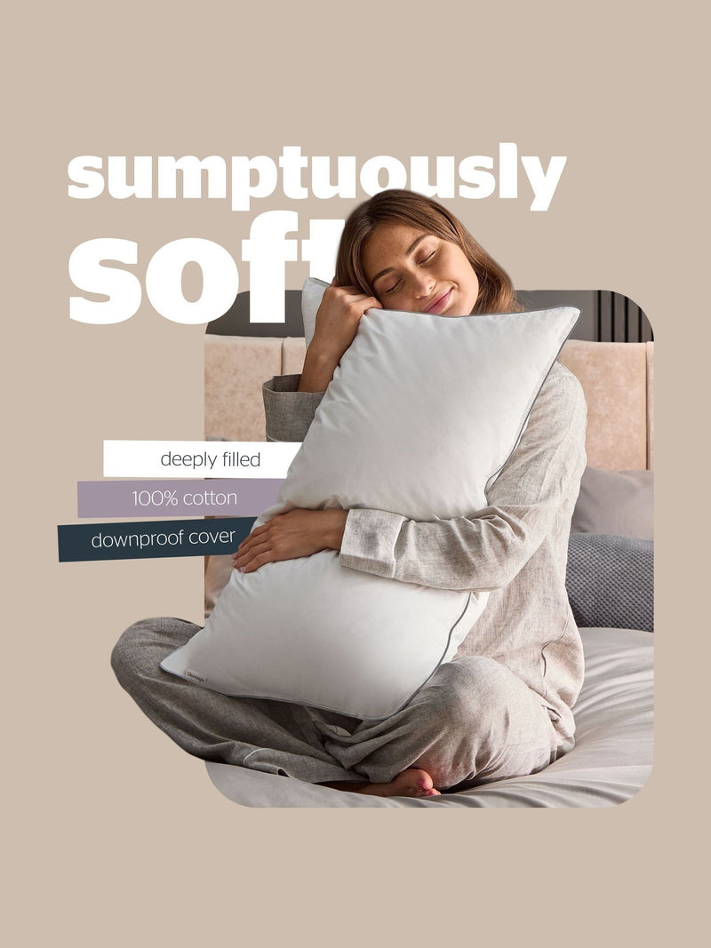 Silentnight white goose down pillow with cotton cover - British product