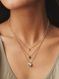 Gold tone layered stone necklace (British brand)
