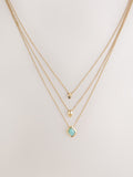 Gold tone layered stone necklace (British brand)