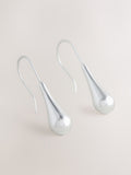 Pear drop earrings silver tone finish, UK version