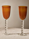 Nkuku amber Thimma wine glasses set 22cm - British product