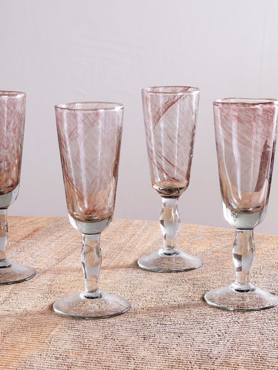 Next Nkuku Set of 4 Plum Llanera Champagne Glasses- Buy online at McGrocer