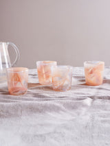 Next Nkuku Set of 4 Apricot Shirali Marble Swirl Tumbler- Buy online at McGrocer