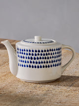 Next Nkuku Cream and Indigo Drop Teapot- Buy online at McGrocer