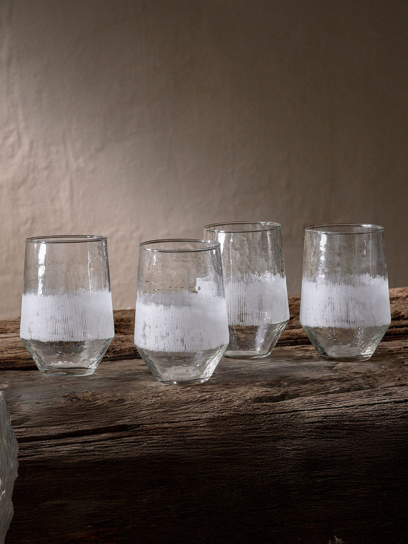 Nkuku Anara etched tumbler glasses set of 4, UK version