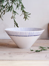 Next Nkuku Cream and Indigo Iba Serving Bowl- Buy online at McGrocer
