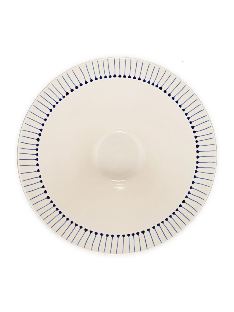 Nkuku cream and indigo Iba serving bowl (British brand)