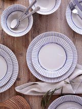 Next Nkuku 12 Piece Cream and Indigo Iba Dinnerware Set- Buy online at McGrocer