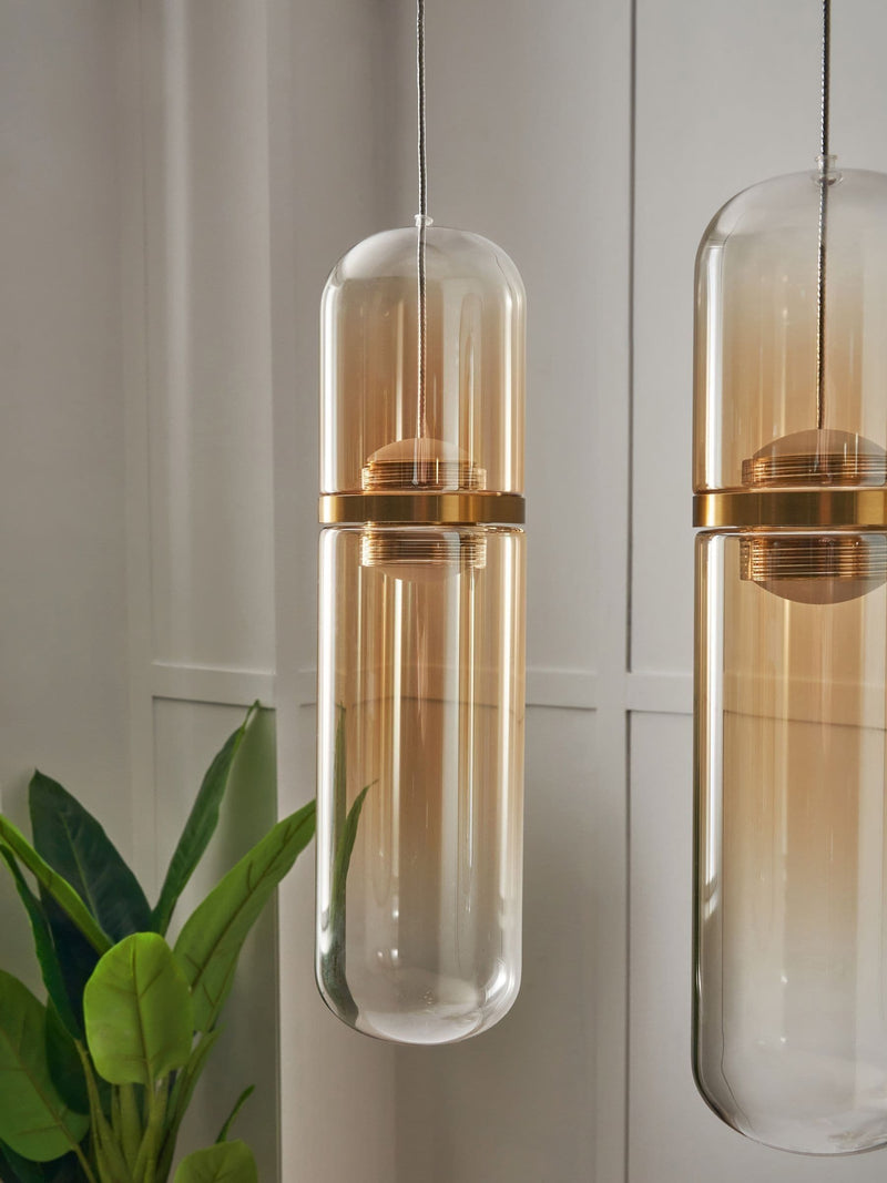 BHS Bjorn LED pendant light with five glass shades, imported from the UK