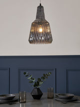 Next BHS Visconte Mikael Glass Pendant Ceiling Light in Smoke Grey- Buy online at McGrocer