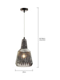 BHS Mikael glass pendant light smoke grey (British brand)