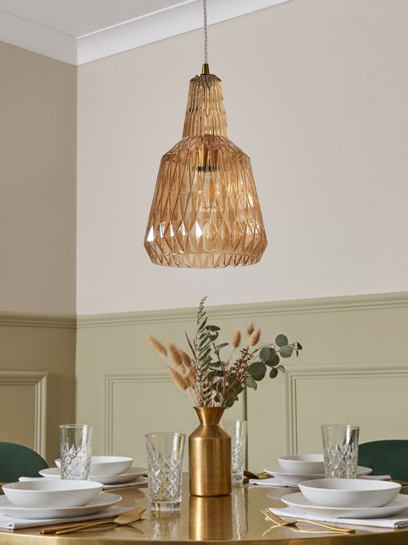 BHS Mikael glass pendant light champagne (British brand)