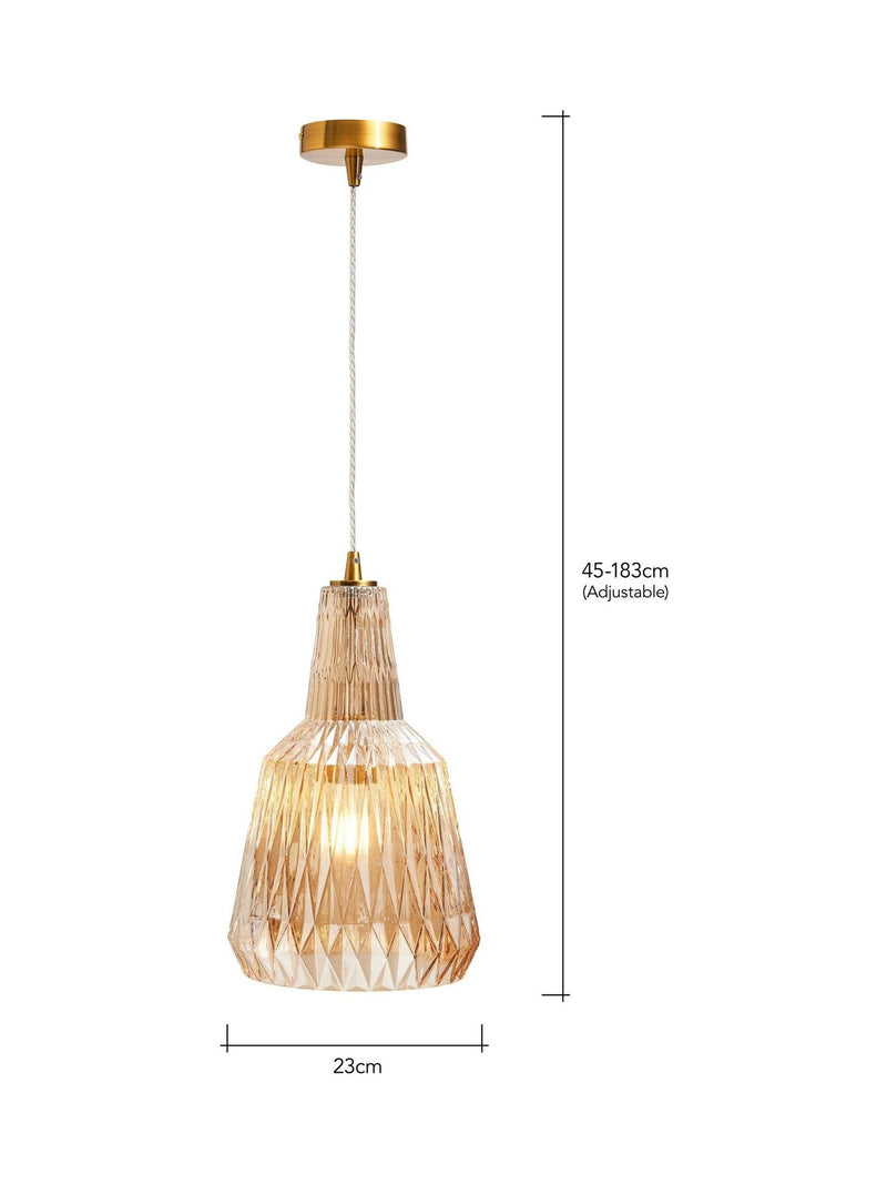 BHS Mikael glass pendant light champagne (British brand)
