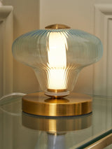 Next BHS Visconte Elias LED Glass Table Lamp - Sky Blue- Buy online at McGrocer
