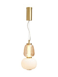 BHS satin brass Edvin glass pendant light (British brand)