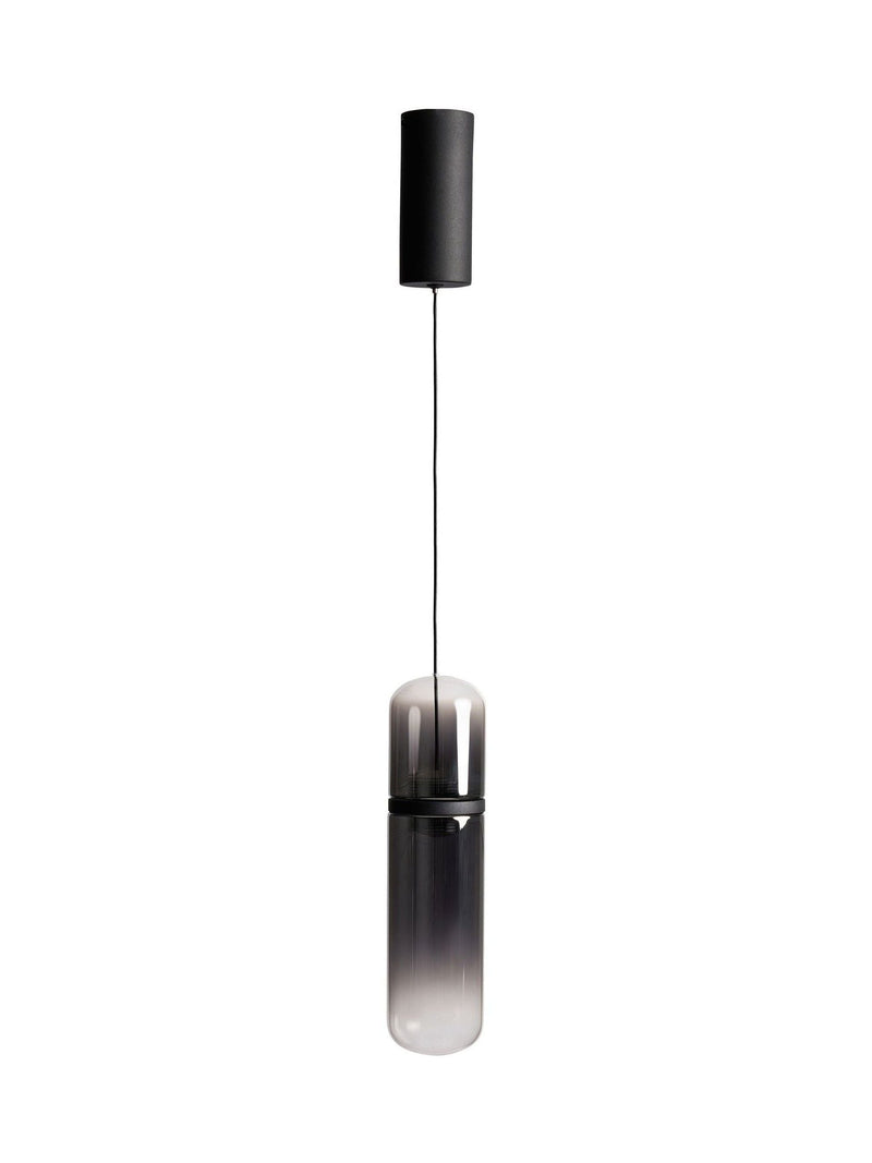 Visconte by BHS Bjorn smoke grey glass pendant light 160cm - British product