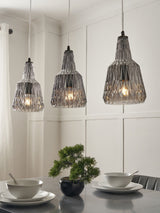 Next BHS Visconte Smoke Grey Mikael 3 Light Diner Bar Glass Ceiling Light- Buy online at McGrocer