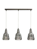 BHS Mikael 3-light smoky grey glass ceiling pendant - British product