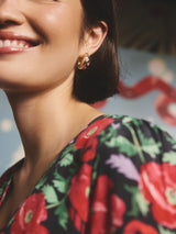 Next Cath Kidston Gold Tone Enamel Bow Chunky Hoop Earring- Buy online at McGrocer