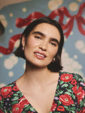 Cath Kidston hoop earrings with enamel bow 2cm drop (British brand)