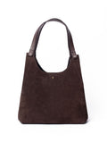 LRM Goods genuine suede leather tote bag brown, UK version
