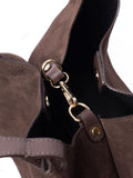 LRM Goods genuine suede leather tote bag brown, UK version