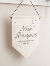 Next No Ordinary Gift Personalised Moon & Stars New Baby Hanging Flag- Buy online at McGrocer