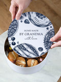 No Ordinary Gift personalised cake tin illustrated pies 23cm - British product