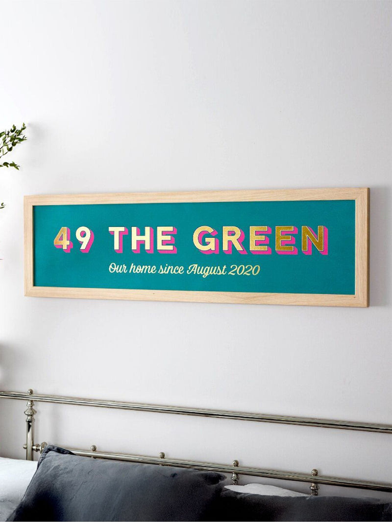 No Ordinary Gift foiled typographic sign personalised large frame, imported from the UK