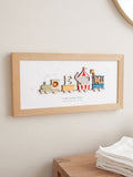 No Ordinary Gift personalised circus train print oak frame 18x40cm (British brand)