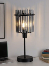 Next Searchlight Black and Smoke 1 Light Glass Rod Table Lamp- Buy online at McGrocer