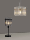 Searchlight table lamp black and smoke glass rod 37.5cm, UK version