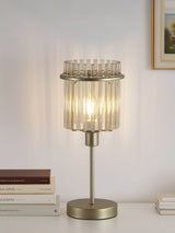 Next Searchlight Chrome and Gold 1 Light Glass Rod Table Lamp- Buy online at McGrocer