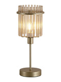 Searchlight chrome gold glass rod table lamp, imported from the UK