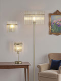Searchlight chrome gold glass rod table lamp, imported from the UK