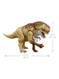 Mattel Jurassic World Rumble and Rampage Rex action figure - British product