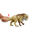 Mattel Jurassic World Rumble and Rampage Rex action figure - British product